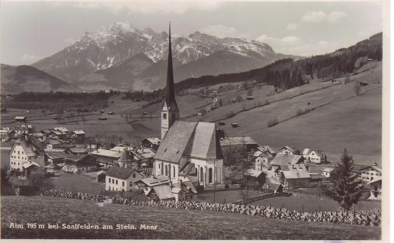 historisches Bild von Maria Alm mit Kirche